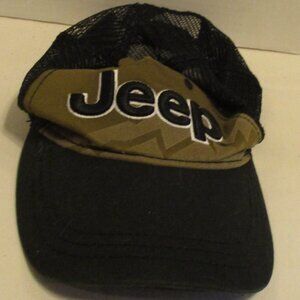 Jeep Adventure Hat Black Green White Adjustable Back Mesh Baseball Cap